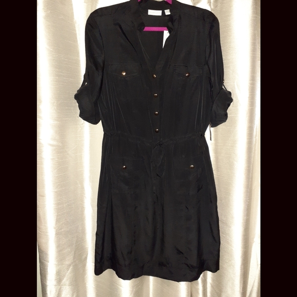 Drawstring Waisted Shirt Dress - Picture 1 of 6